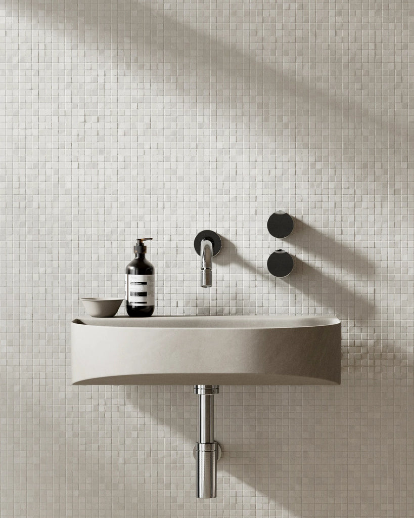 Zellige Ivory Mosaic Tile PBR Texture - Example Scene Visualization | Superellipse