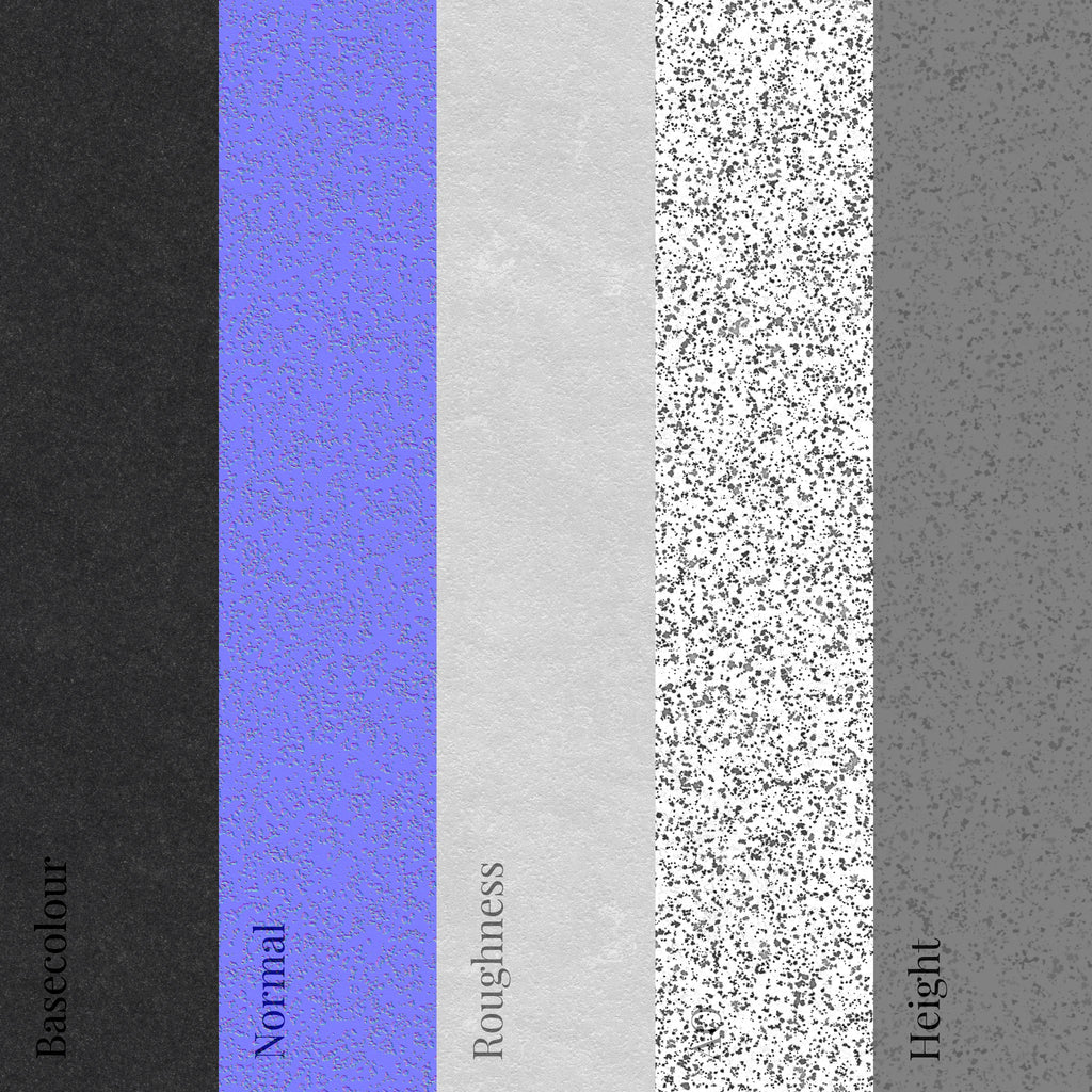 Volcanic Basalt Stone Dark PBR Texture - Example Scene Visualization | Superellipse