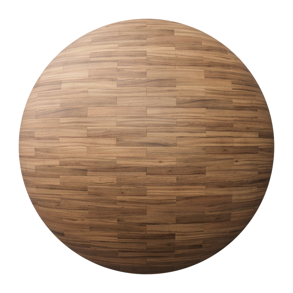 Teak Brick Bond Parquet Wood Floor PBR Texture - Sphere Swatch Preview | Superellipse
