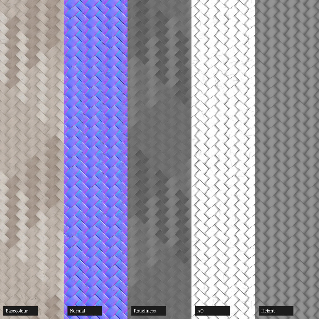 Titanium Haze Braided Cord PBR Texture - Example Scene Visualization | Superellipse