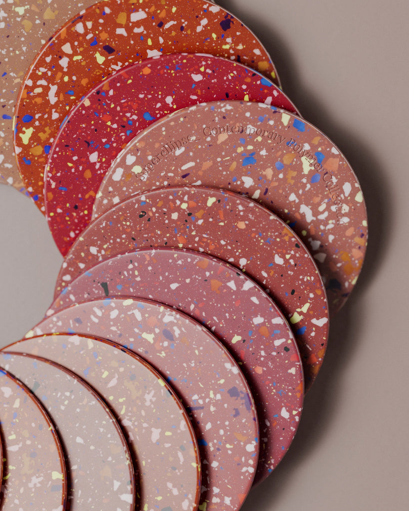 Colourful Red Terrazzo Plastic PBR Texture - Example Scene Visualization | Superellipse