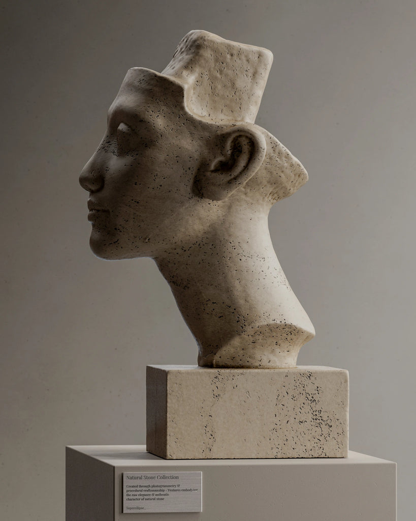 Honed Travertine Unfilled 02 PBR Texture - Example Scene Visualization | Superellipse