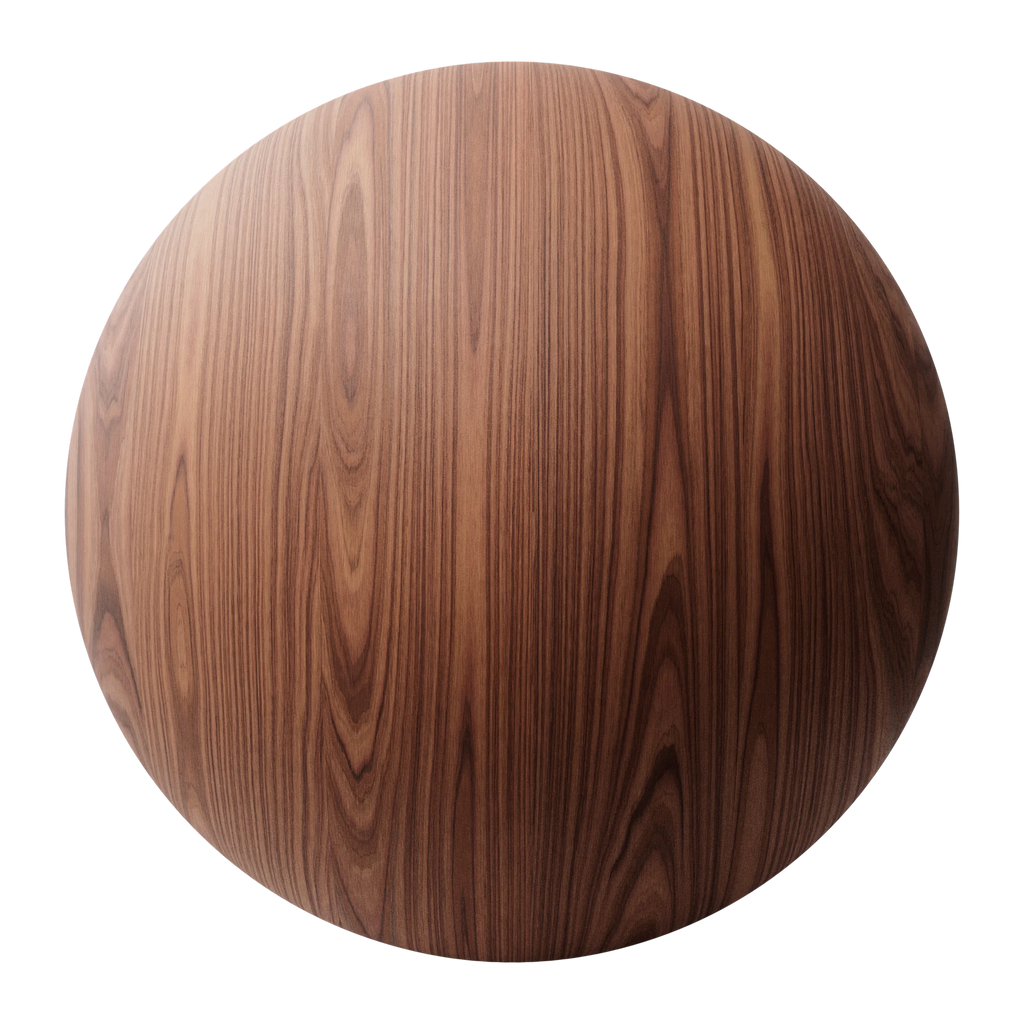 Rosewood Crown Cut Oiled Veneer Wood 02 PBR Texture - Sphere Swatch Preview | Superellipse