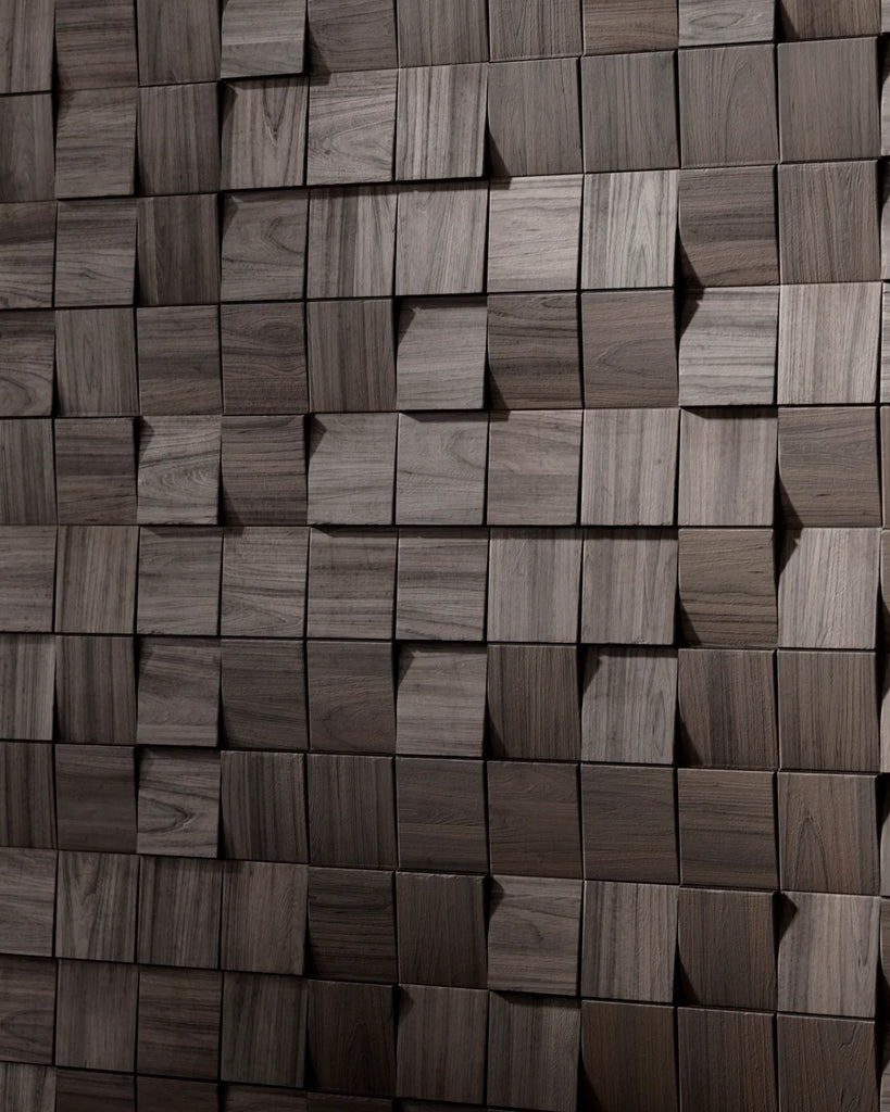 Bevelled Vertical Square Walnut Wood Panel PBR Texture - Example Scene Visualization | Superellipse