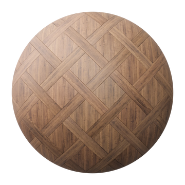 English Chestnut Oak Basketweave Wood Floor PBR Texture - Sphere Swatch Preview | Superellipse