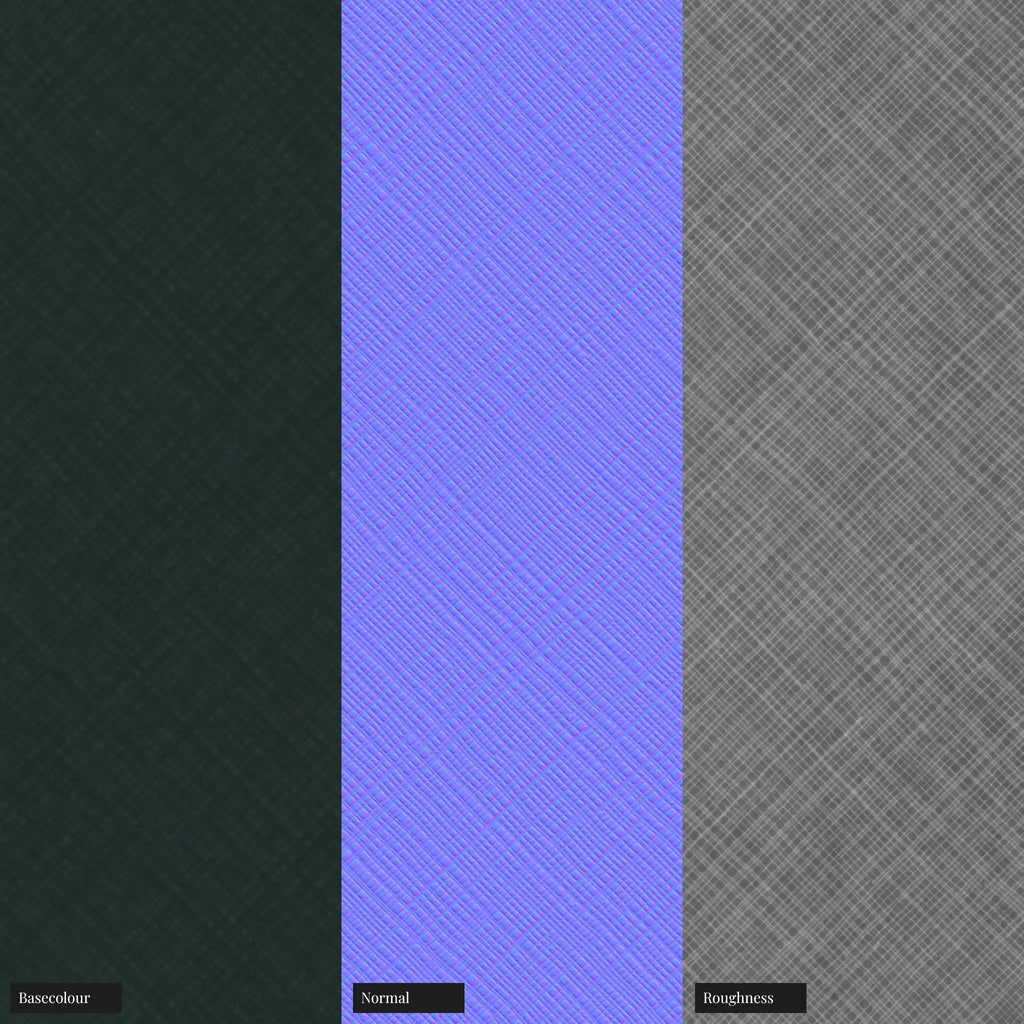 Saffiano Leather Forest Green PBR Texture - Example Scene Visualization | Superellipse