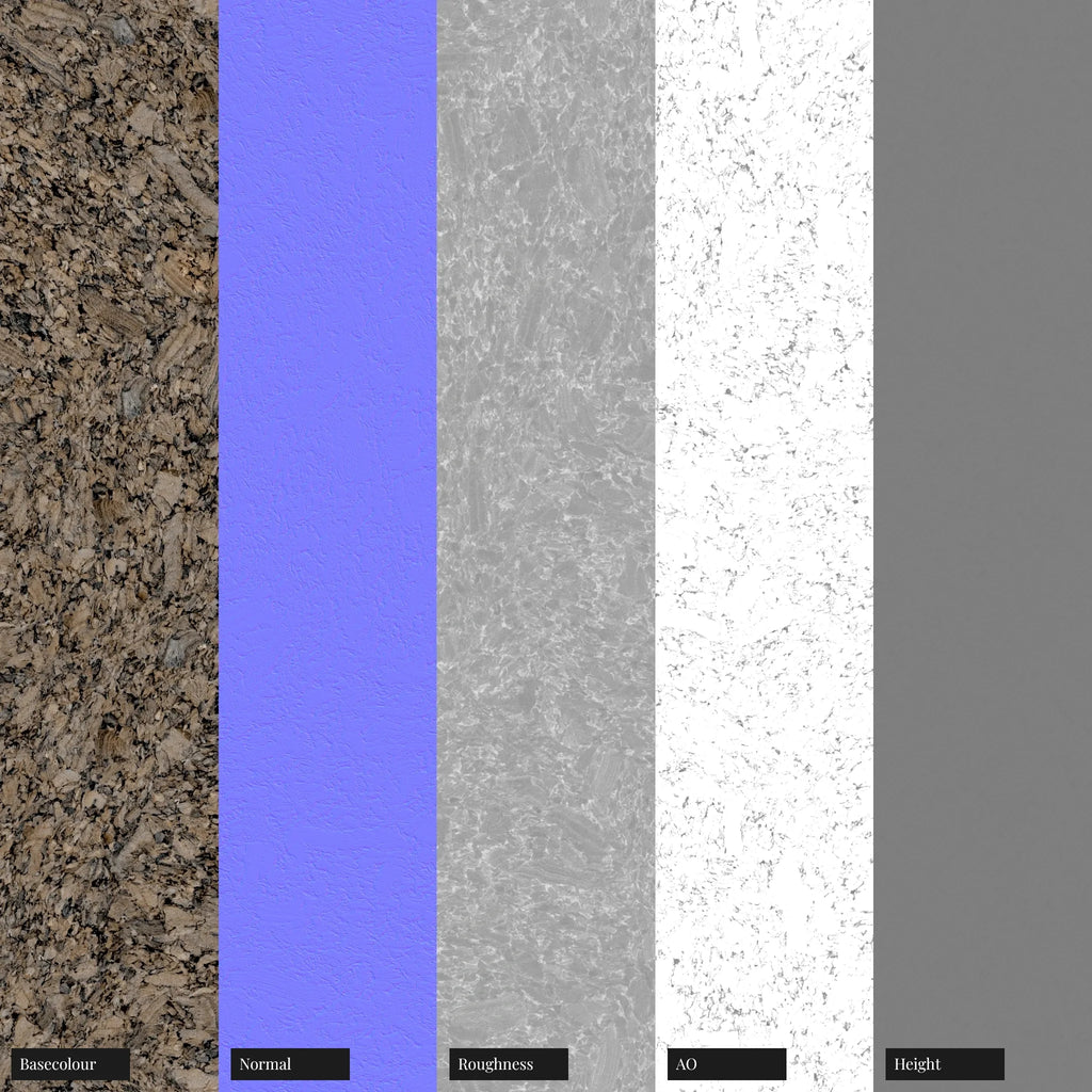 Natural Cork Grey PBR Texture - Example Scene Visualization | Superellipse