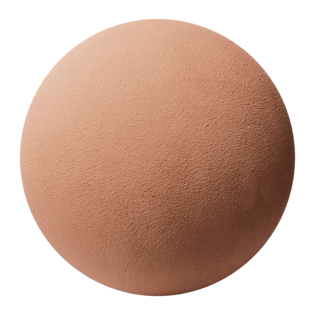 Terracotta Pigmented Stucco Facade PBR Texture - Sphere Swatch Preview | Superellipse