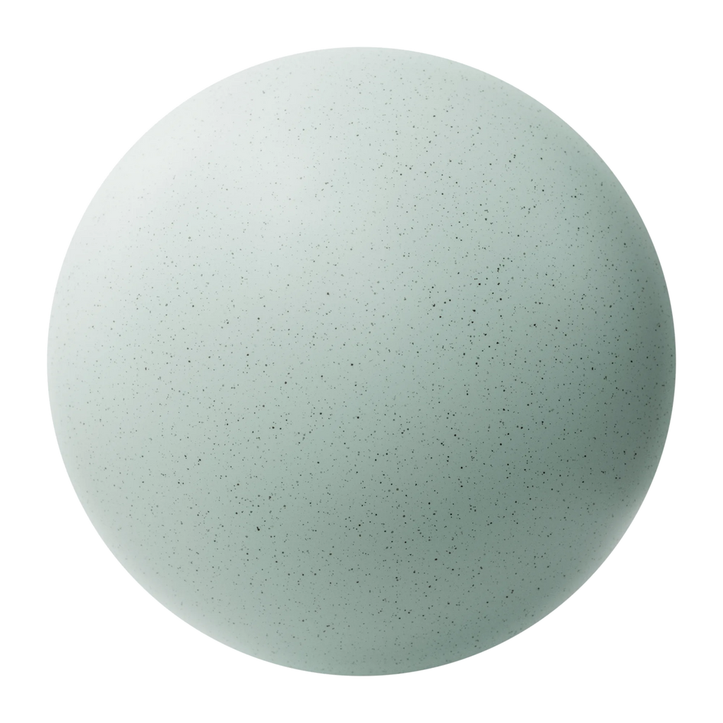 Speckled Pastel Teal Recycled Bioplastic PBR Texture - Sphere Swatch Preview | Superellipse