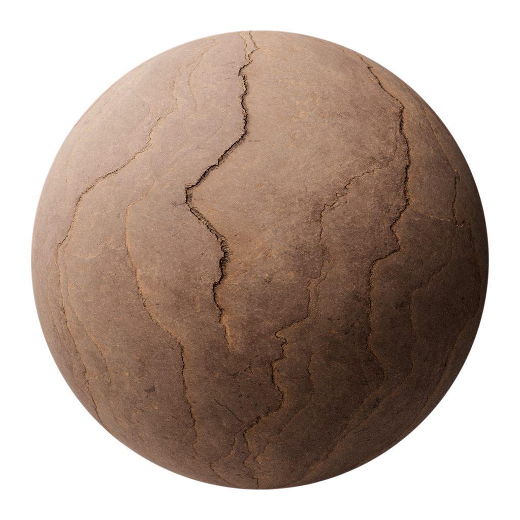 Rustic Red Cleft Slate Stone PBR Texture - Sphere Swatch Preview | Superellipse