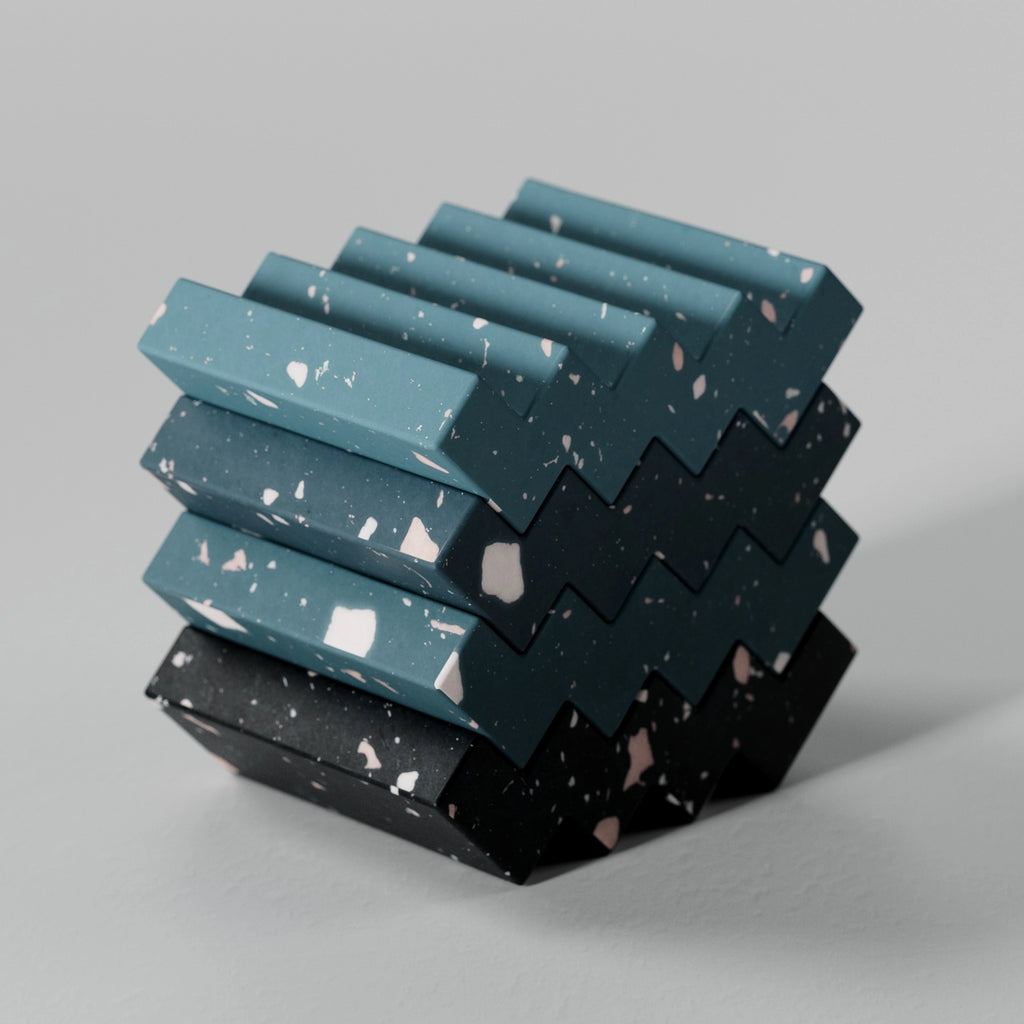 Deep Blue Ceramic Terrazzo PBR Texture - Example Scene Visualization | Superellipse