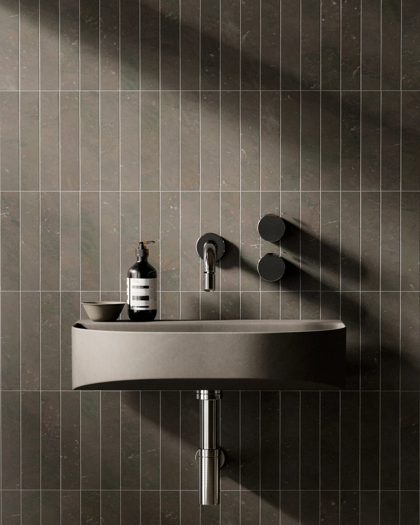Breccia Imperiale Quartzite Slim Stacked Tile PBR Texture - Example Scene Visualization | Superellipse