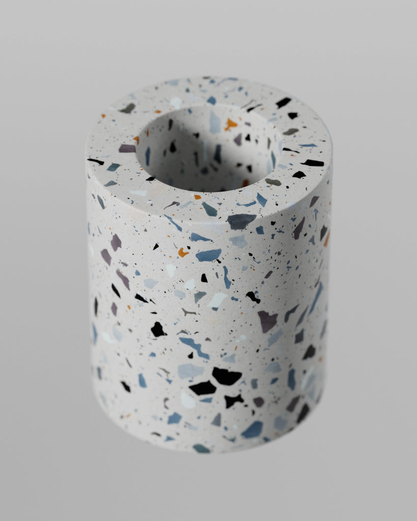 White Ceramic Terrazzo Mixed Aggregates PBR Texture - Example Scene Visualization | Superellipse