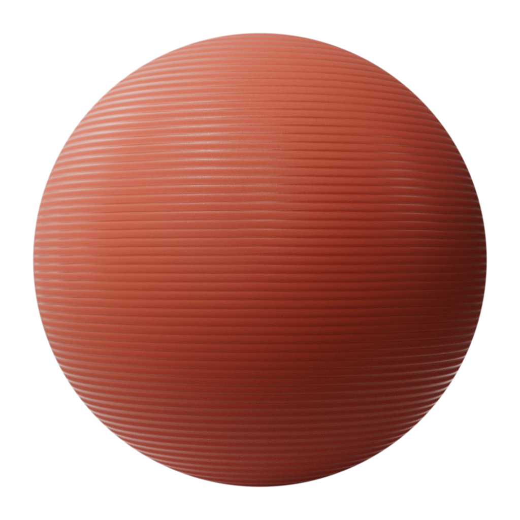 3D Printed Plastic Linear Grooves PBR Texture - Sphere Swatch Preview | Superellipse