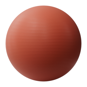 3D Printed Plastic Linear Grooves PBR Texture - Sphere Swatch Preview | Superellipse