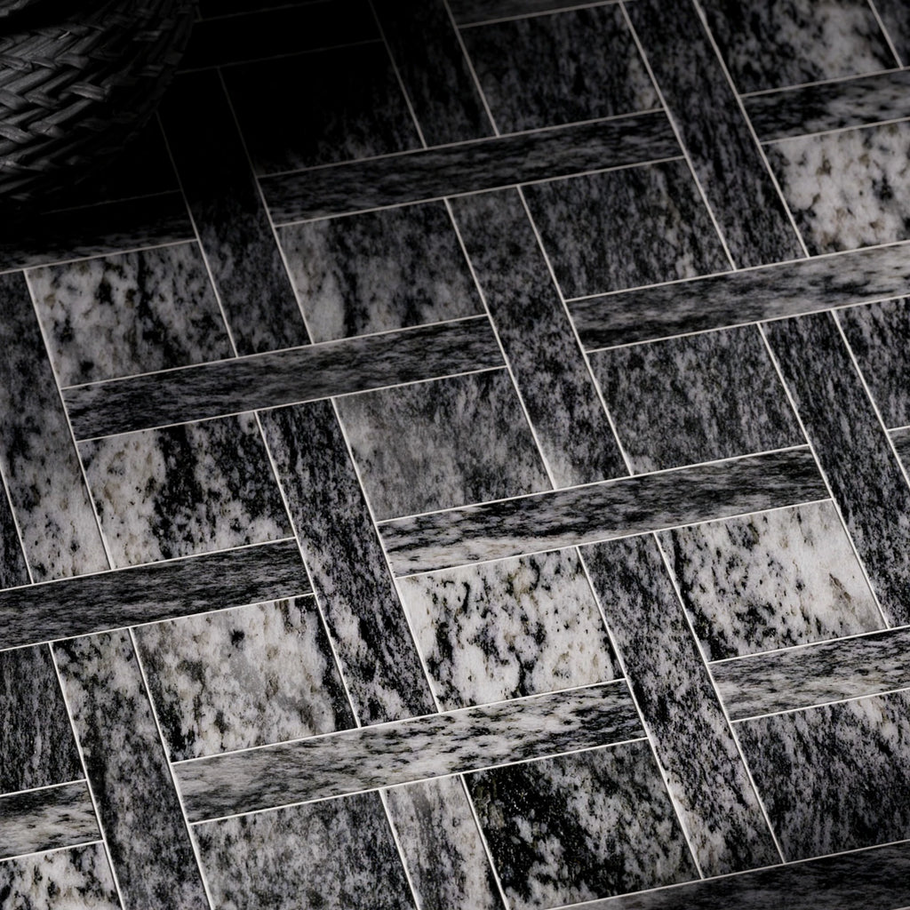 Thundercloud Granite Basketweave Tiles PBR Texture - Example Scene Visualization | Superellipse
