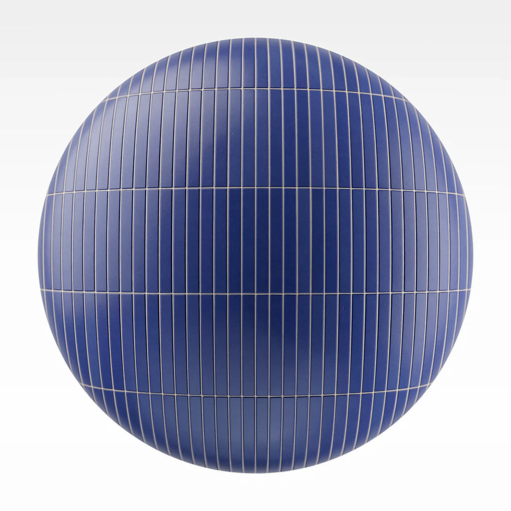 Slim Matte Royal Blue Tile PBR Texture - Sphere Swatch Preview | Superellipse