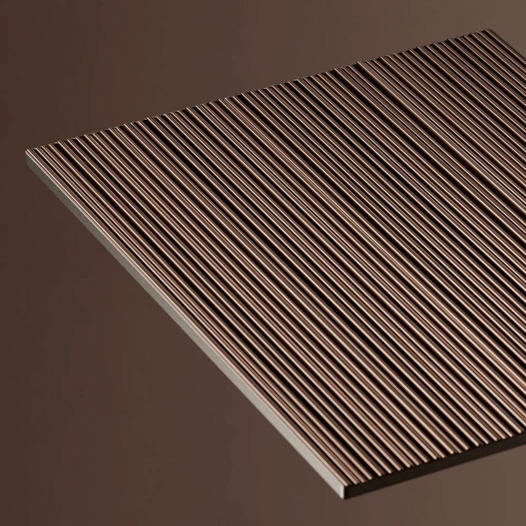 Ribbed Copper Metal 3D Panel PBR Texture - Example Scene Visualization | Superellipse