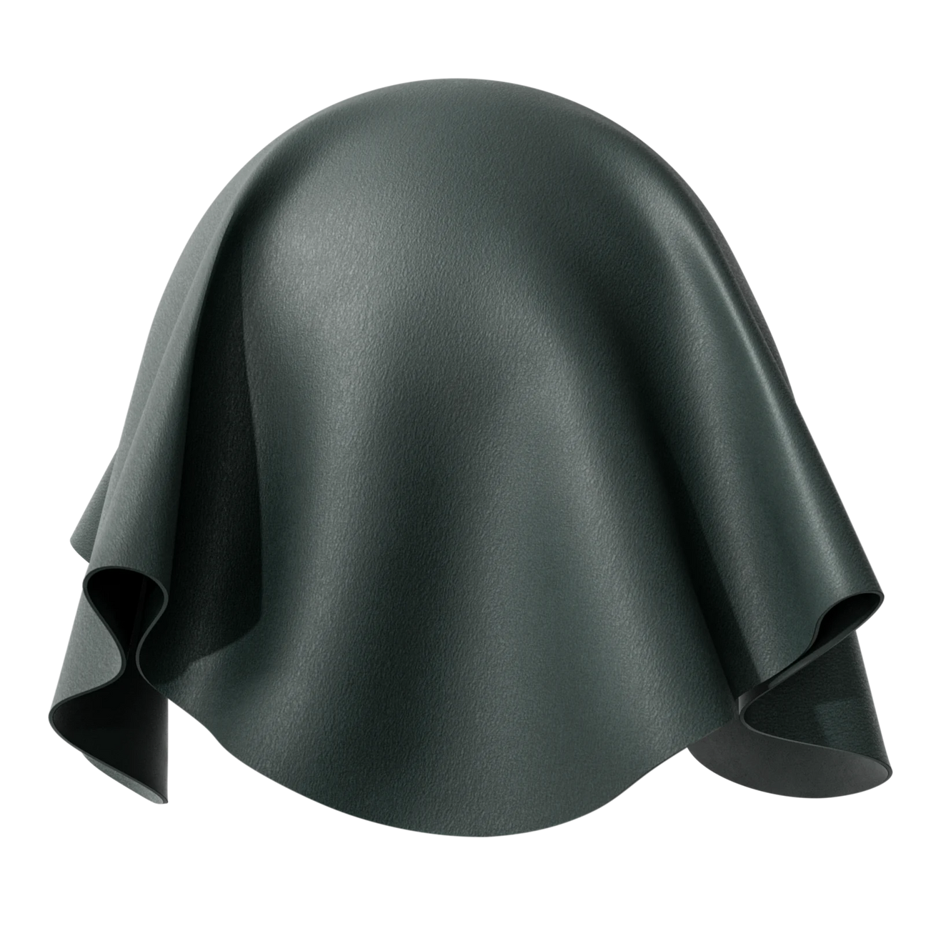 Semi Aniline Pebbled Leather Forest Green PBR Texture - Sphere Swatch Preview | Superellipse