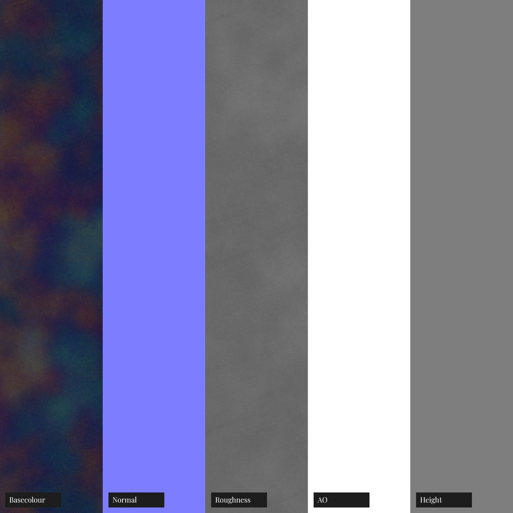 Heat Treated Titanium Hand Finished PBR Texture - Example Scene Visualization | Superellipse