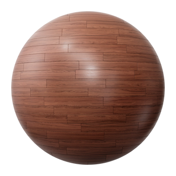 Red Mahogany Staggered Wood Floor PBR Texture - Sphere Swatch Preview | Superellipse