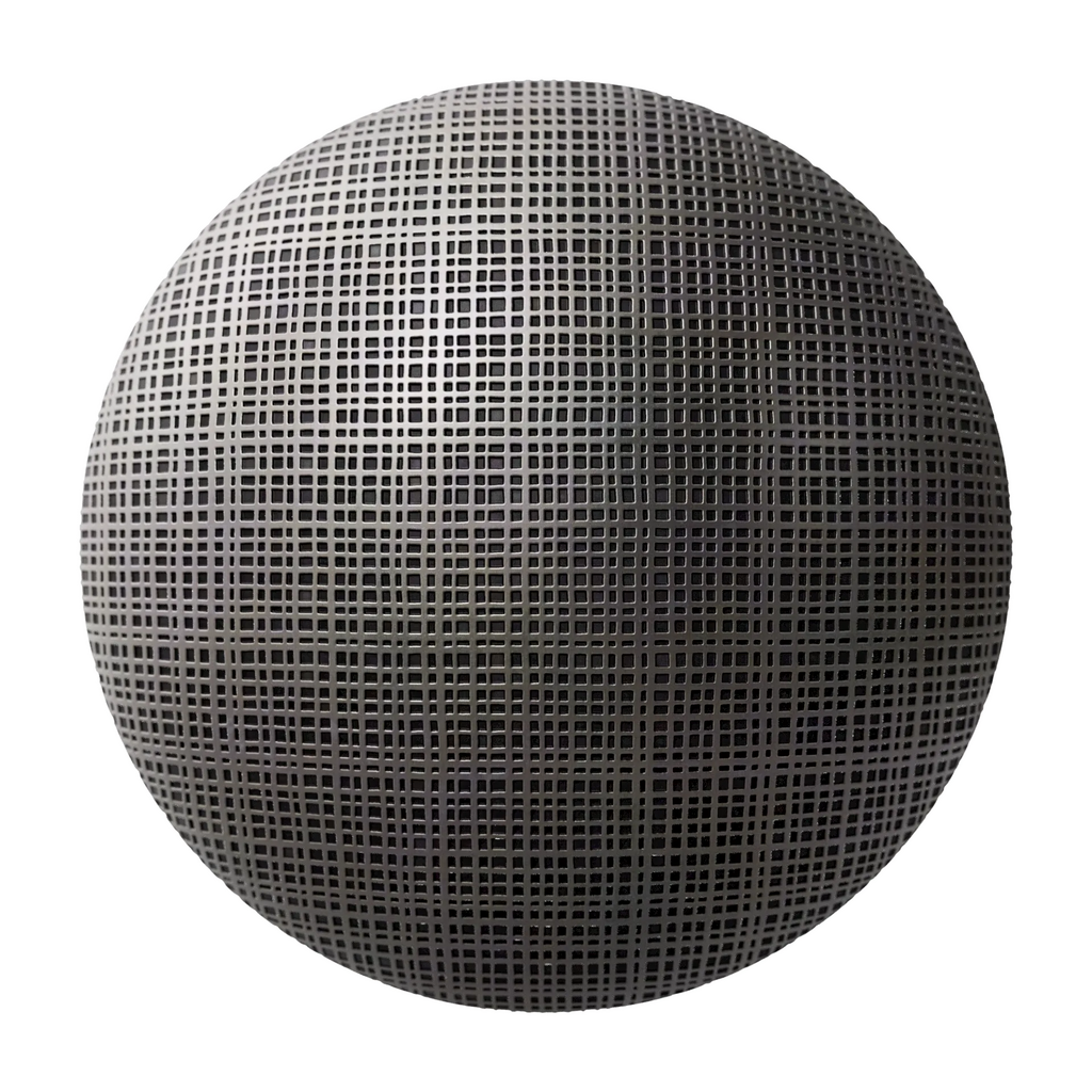 Artisan Geometric Etched Stainless Steel Panel PBR Texture - Sphere Swatch Preview | Superellipse