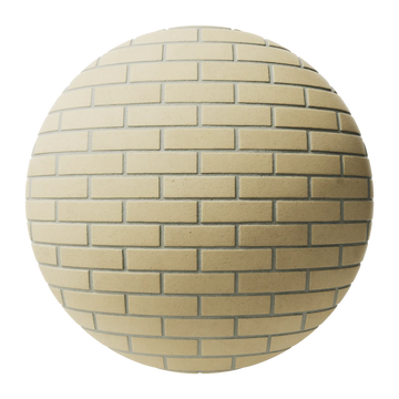 Rosemont Buff Yellow Smooth Running Bond Brick PBR Texture - Sphere Swatch Preview | Superellipse