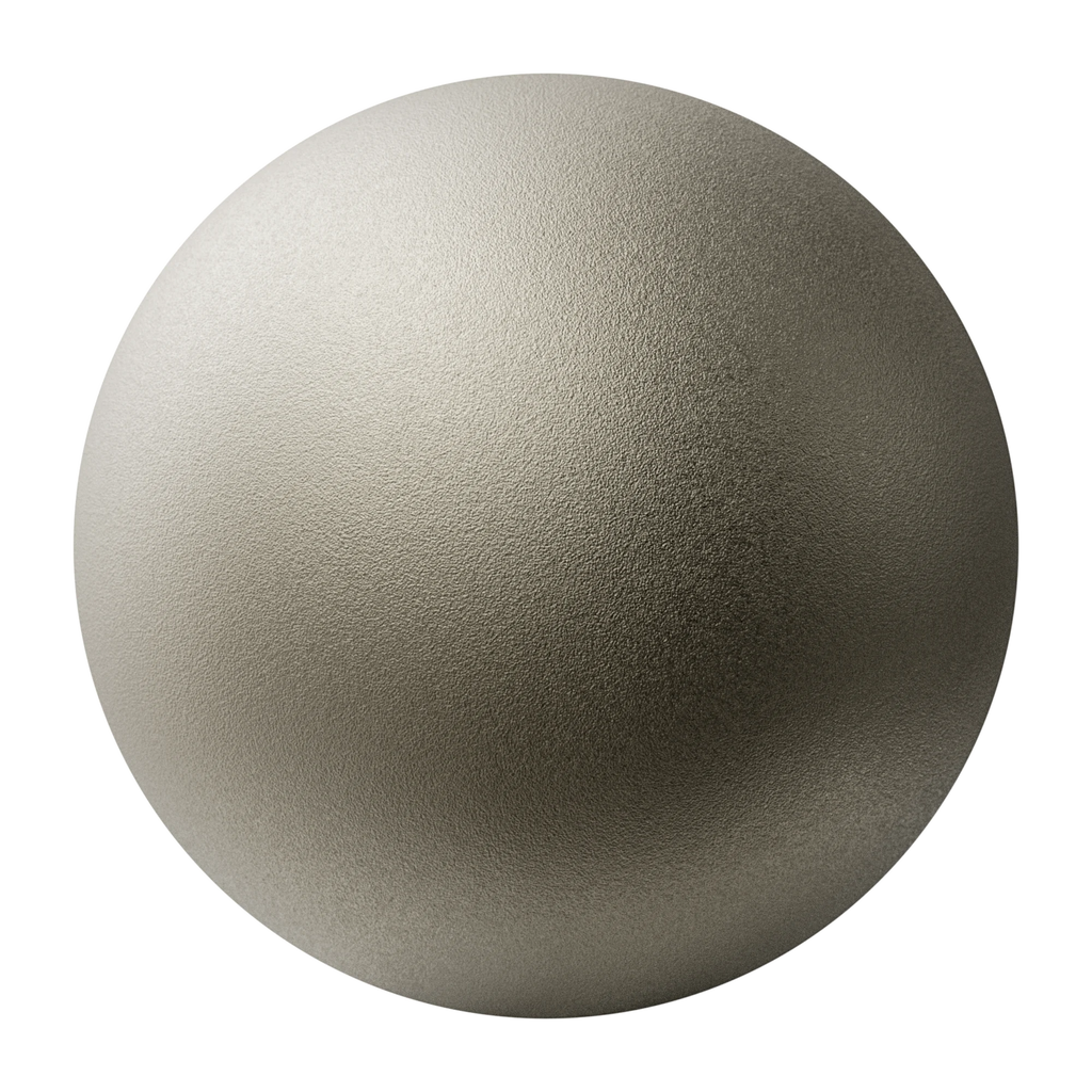 Sandblasted Matte Nickel Metal PBR Texture - Sphere Swatch Preview | Superellipse