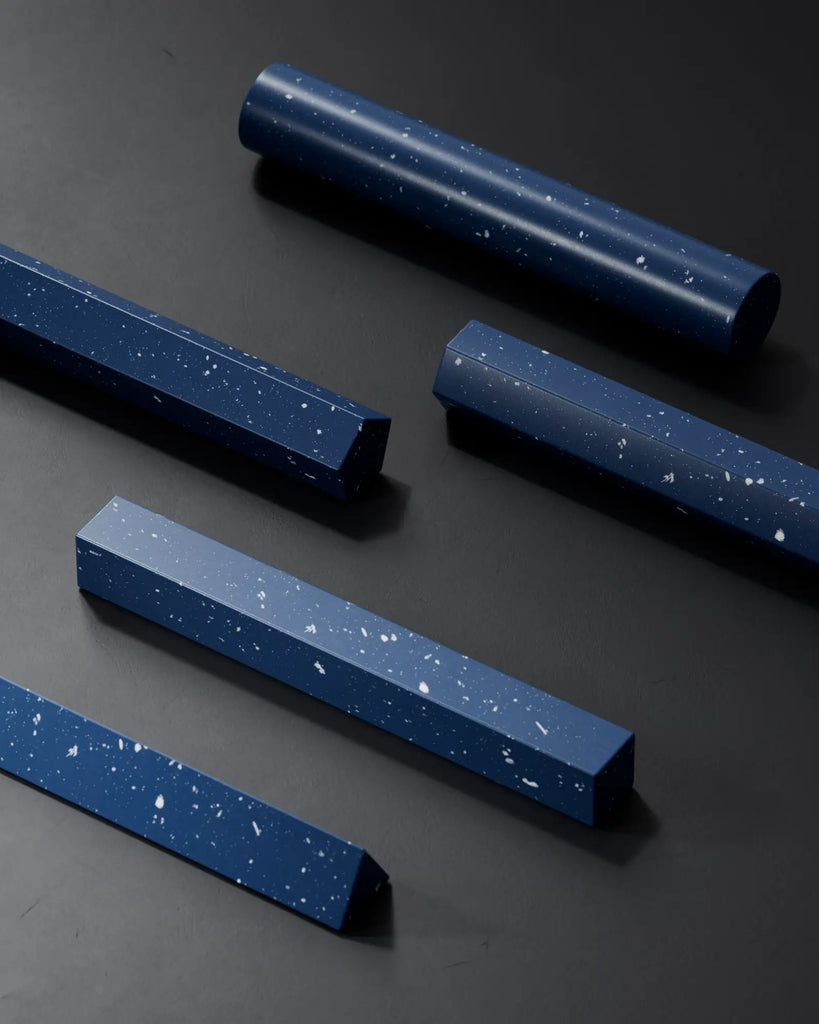 Prussian Blue Terrazzo Plastic Small PBR Texture - Example Scene Visualization | Superellipse