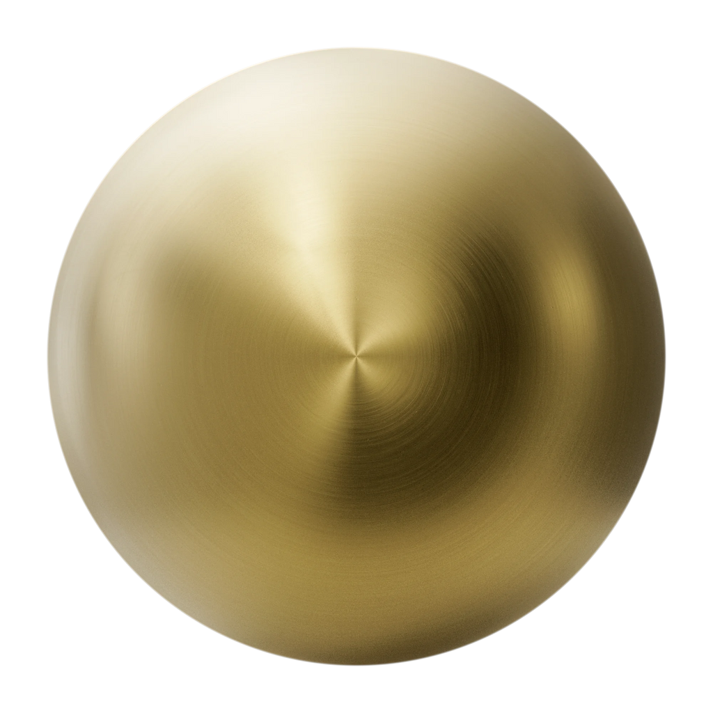 Radial Brushed Buffed Gold Metal PBR Texture - Sphere Swatch Preview | Superellipse