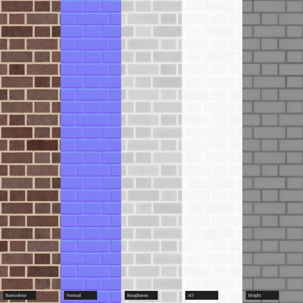 Bordeaux Red Sandfaced Brick Flemish Bond PBR Texture - Example Scene Visualization | Superellipse