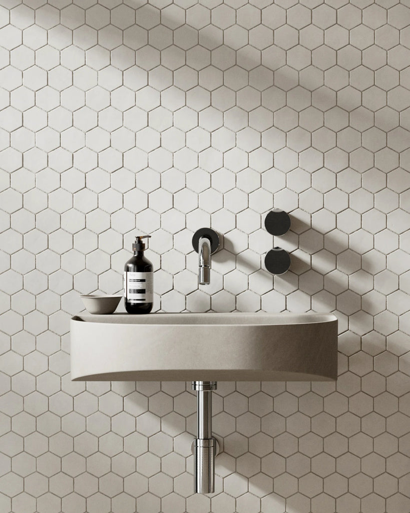 Zellige Ivory Hex Tile PBR Texture - Example Scene Visualization | Superellipse