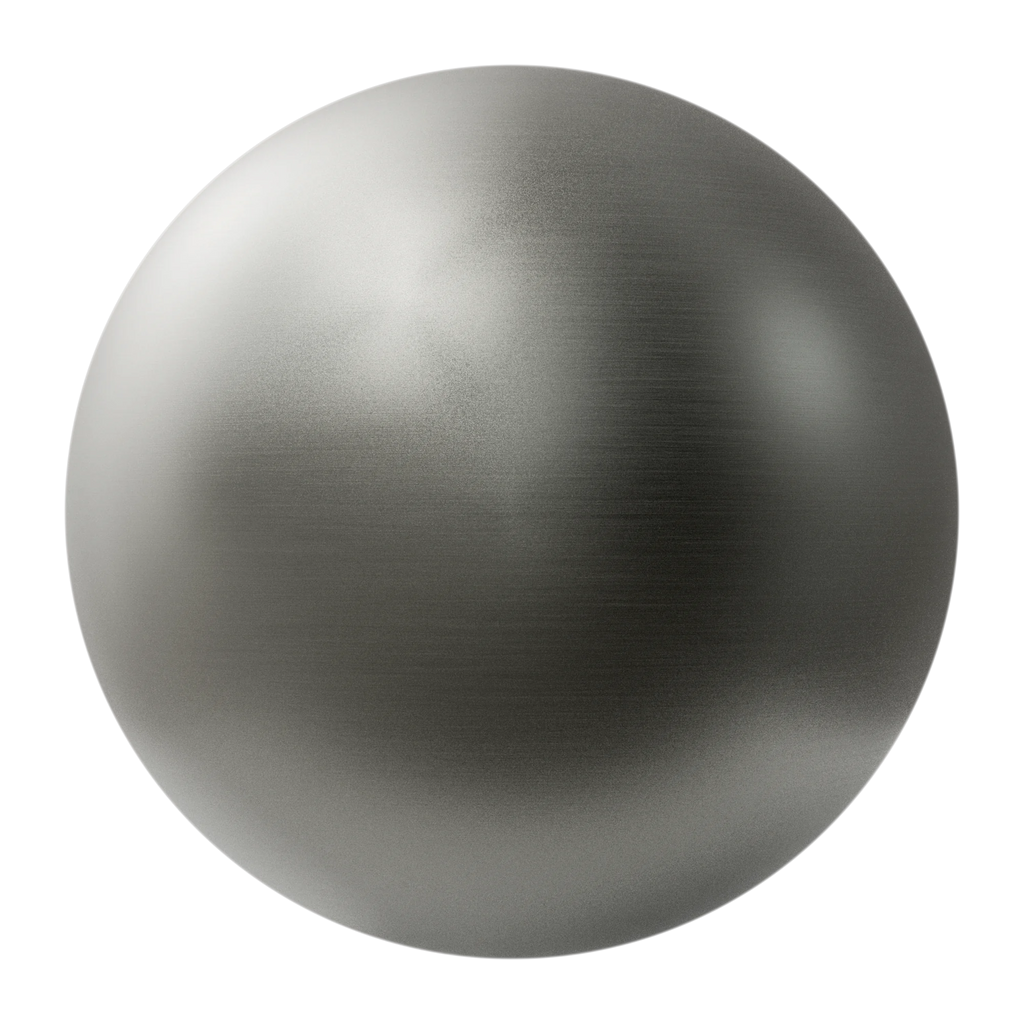 Rough Brushed Tungsten Metal PBR Texture - Sphere Swatch Preview | Superellipse