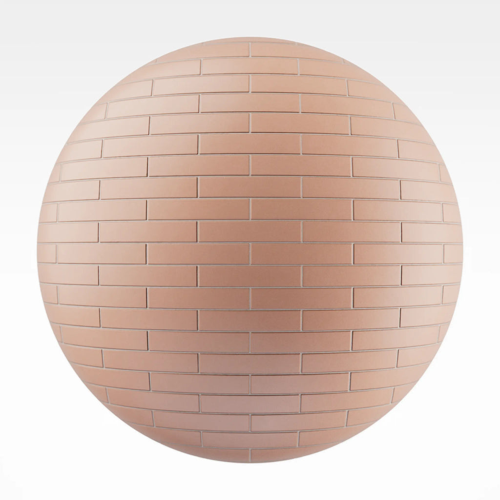 Brickbond Flamingo Matte Porcelain Tile PBR Texture - Sphere Swatch Preview | Superellipse