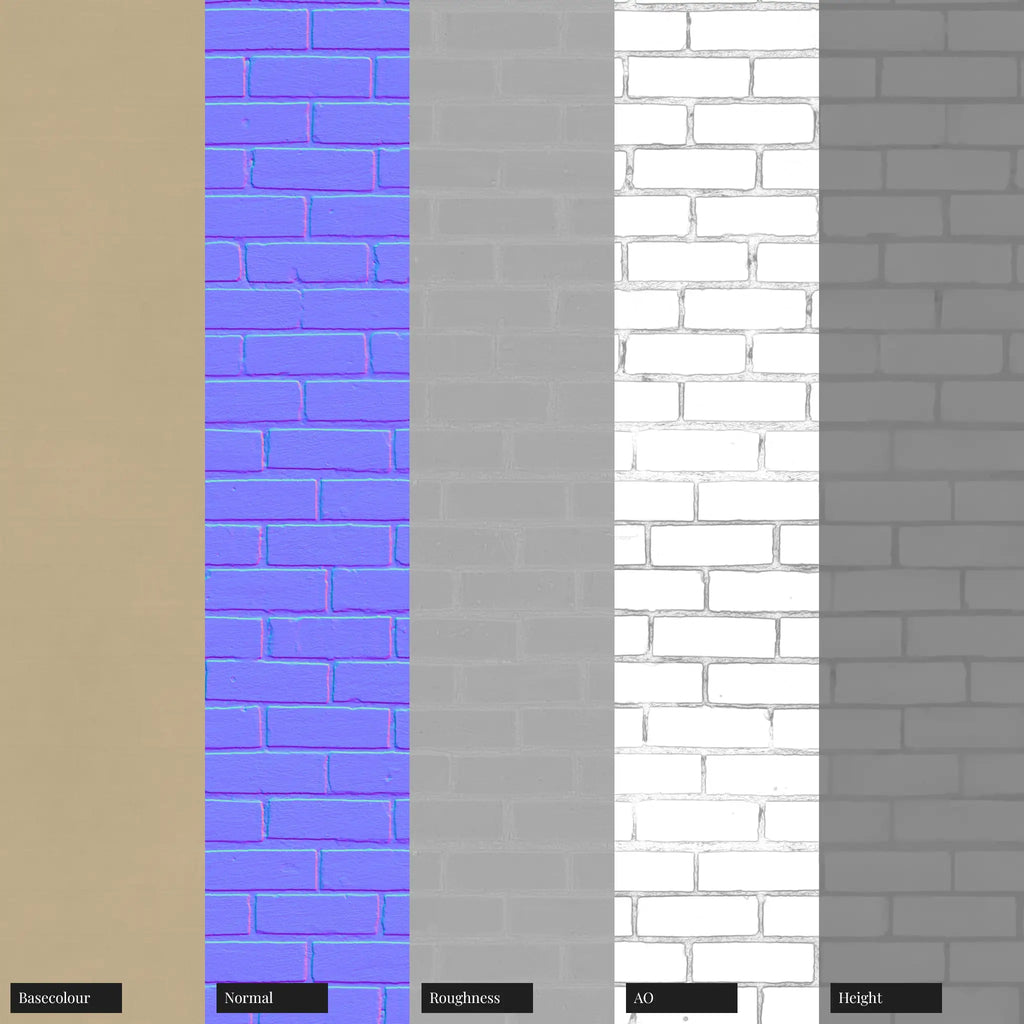 Contemporary Painted Brick Hay Yellow PBR Texture - Example Scene Visualization | Superellipse