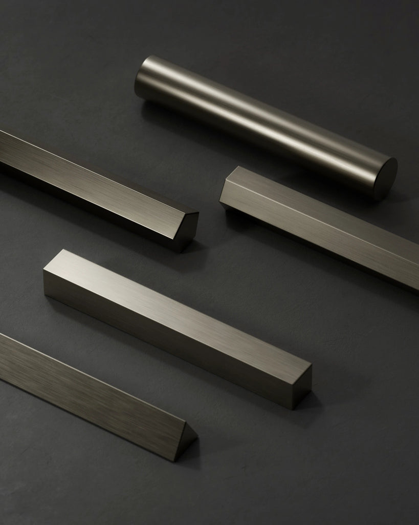 Buffed Linear Brushed Nickel Metal PBR Texture - Example Scene Visualization | Superellipse