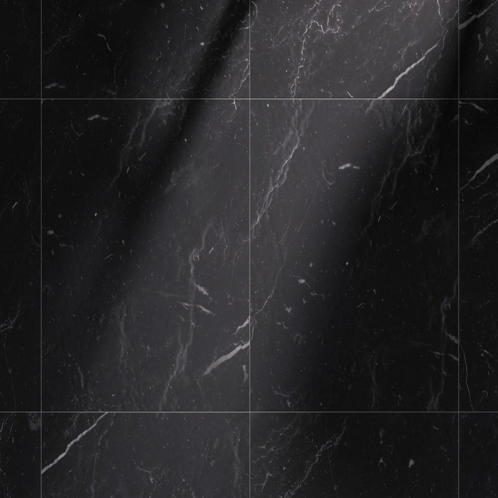 Nero Marquina Stacked Marble Tile PBR Texture - Example Scene Visualization | Superellipse