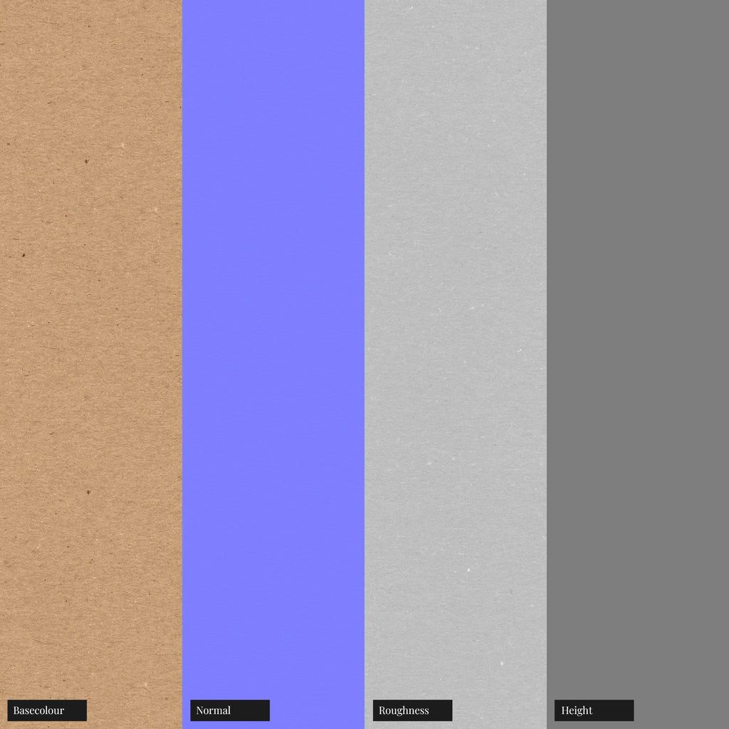 Natural Finish Beige Kraft Paper PBR Texture - Example Scene Visualization | Superellipse