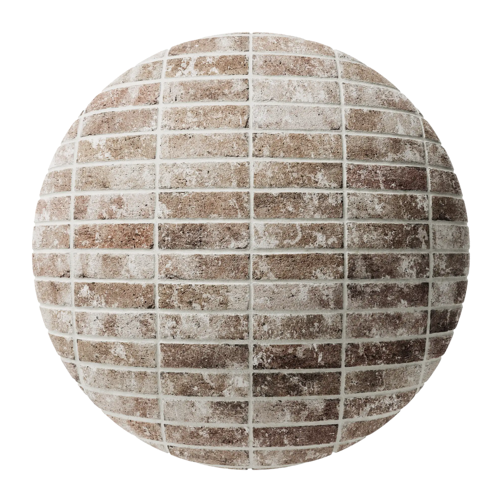 Rustic Manor Stack Bond Brick PBR Texture - Sphere Swatch Preview | Superellipse