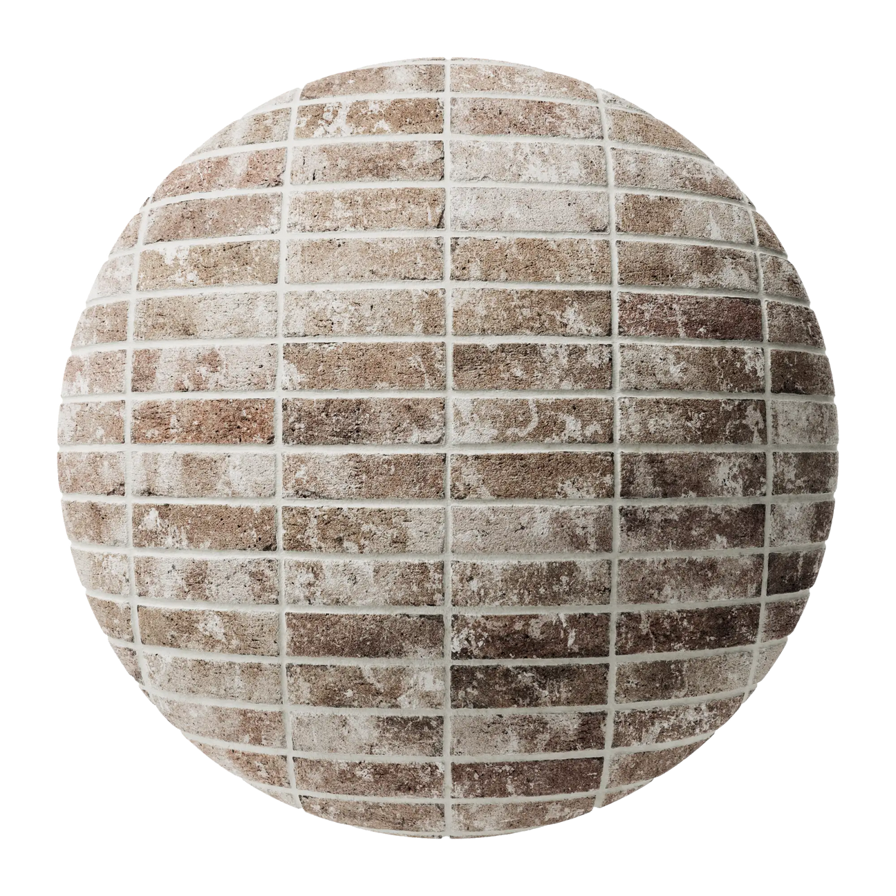 Rustic Manor Stack Bond Brick PBR Texture - Sphere Swatch Preview | Superellipse