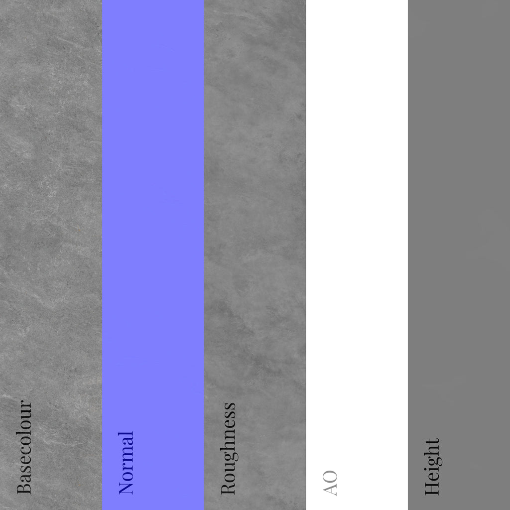 Natural Grey Stone Slab Polished PBR Texture - Example Scene Visualization | Superellipse