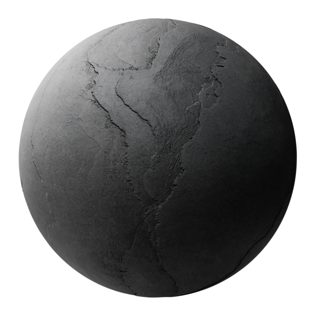 Welsh Blue Cleft Slate Stone PBR Texture - Sphere Swatch Preview | Superellipse