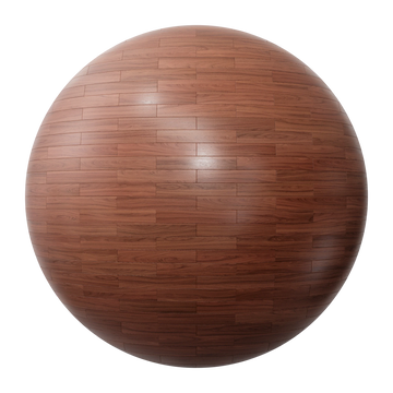 Red Mahogany Brick Bond Parquet Wood Floor PBR Texture - Sphere Swatch Preview | Superellipse