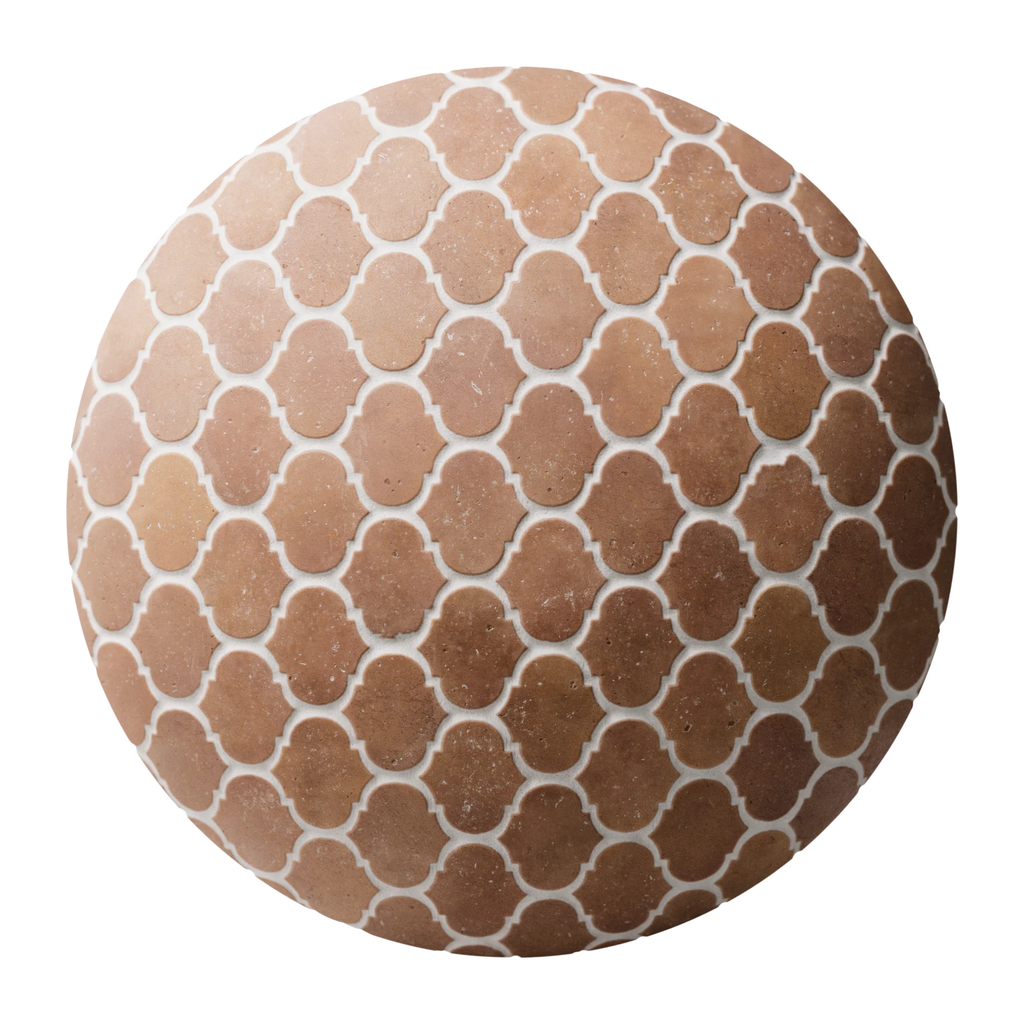 Moroccan Terracotta Lantern Tiles PBR Texture - Sphere Swatch Preview | Superellipse