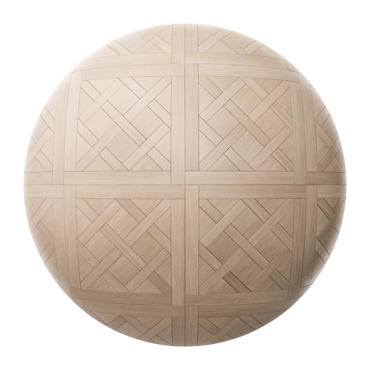 Beech Versailles Parquet Wood Floor PBR Texture - Sphere Swatch Preview | Superellipse