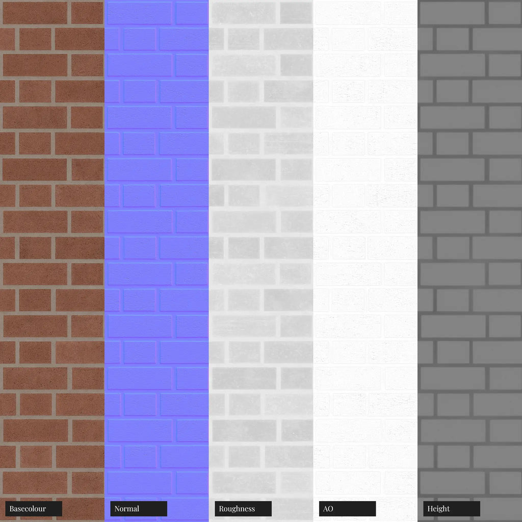 Red Clay Dragfaced Flemish Bond Brick PBR Texture - Example Scene Visualization | Superellipse