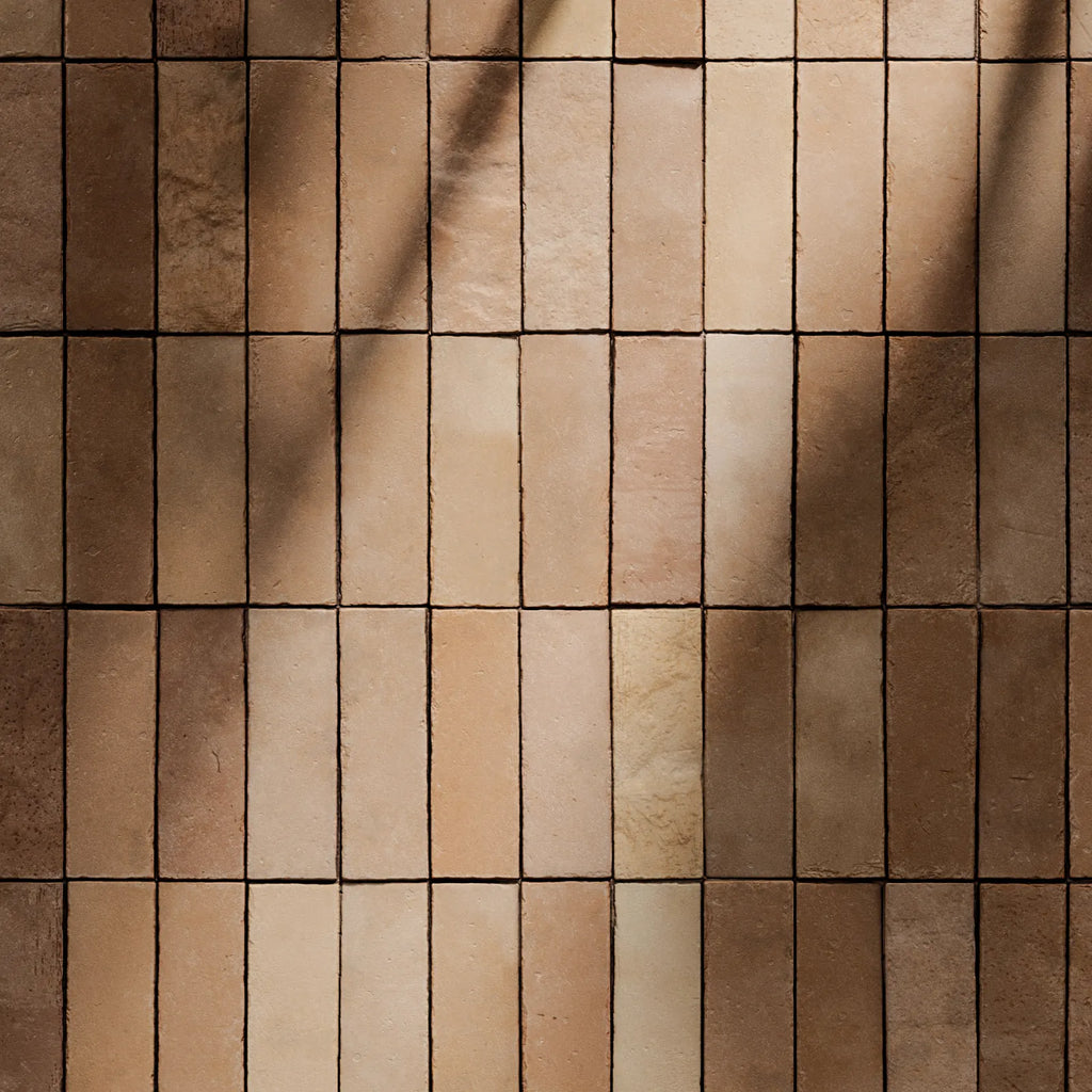 Terracotta Muted Mixed Clay Dusted Brick Tiles PBR Texture - Example Scene Visualization | Superellipse