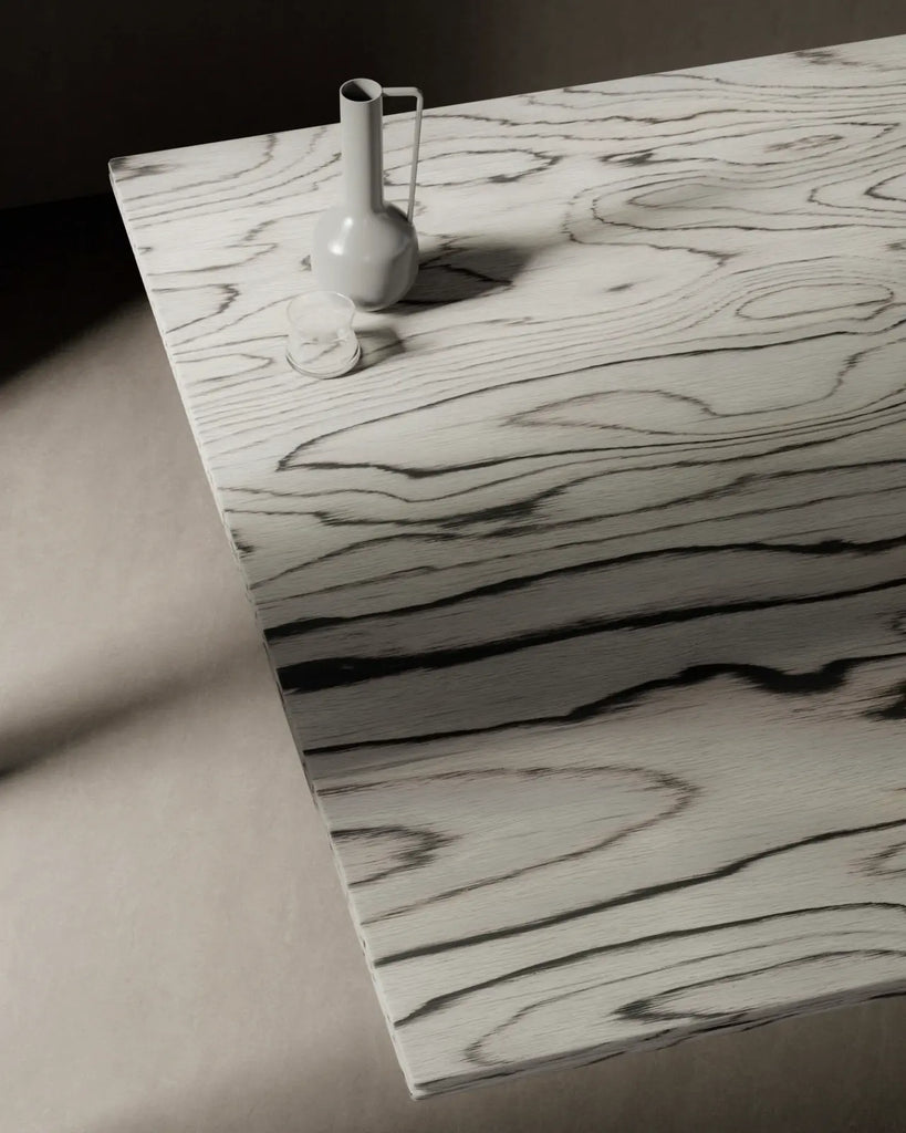 Sottsass White Dyed Wood Veneer PBR Texture - Example Scene Visualization | Superellipse