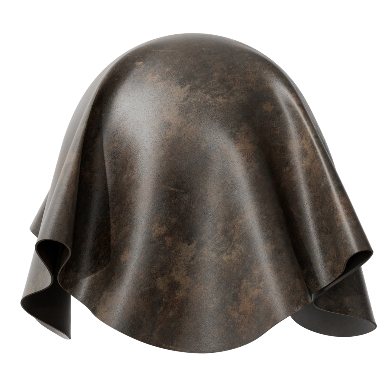 Patina Deep Chestnut Aniline Leather PBR Texture - Sphere Swatch Preview | Superellipse