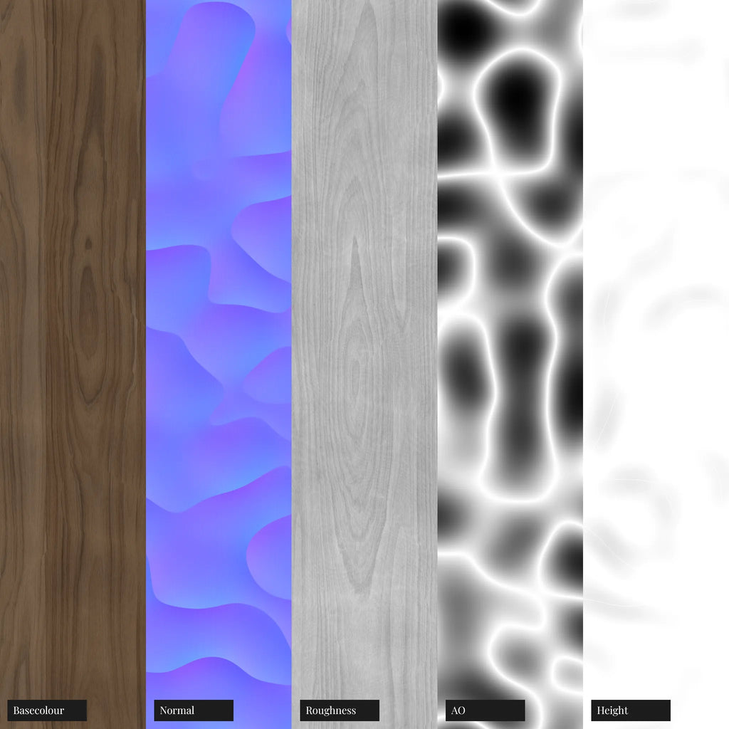 Milled Walnut Organic Wood Sculpture PBR Texture - Example Scene Visualization | Superellipse